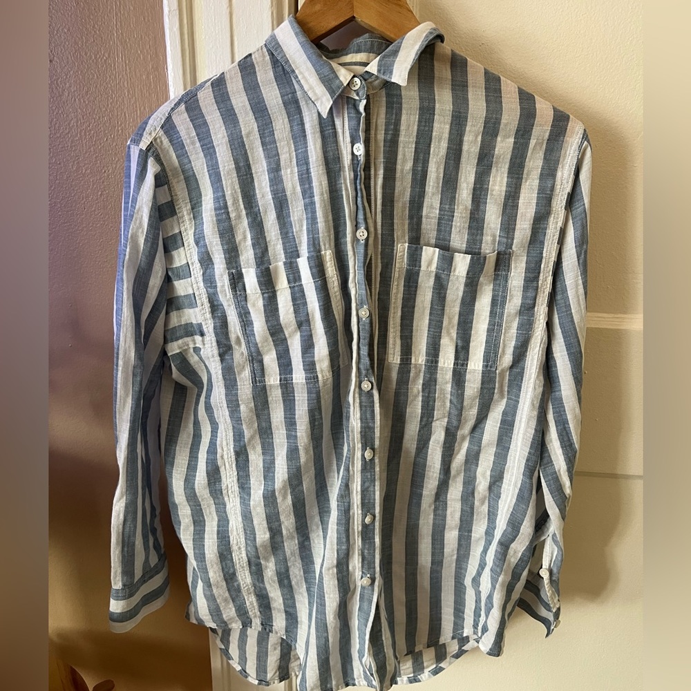 Madewell Striped Long Sleeve Button Up